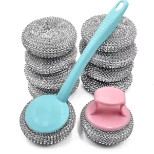 Scrubbing Scouring Pad Stainless Steel Sponges Steel Wool Scrubber for Kitchens