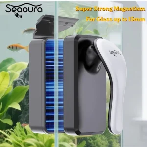 Seaoura SR-510 Ergonomic Magnetic Aquarium Cleaner with Floating Brush Floating Algae Scraper for Easy Glass Maintenance