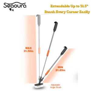 Seaoura SR 513 7 in 1 Multi Function Aquarium Cleaner with Adjustable Angle Brush Telescopic Handle for Deep Fish Tanks