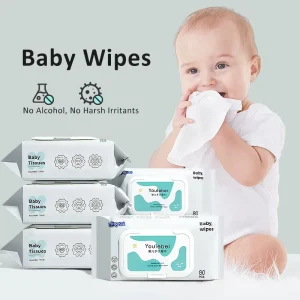 Sensitive Baby Wipes Nonwoven Breathable Unscented Alcohol Free Eco-Friendly Skincare Hand and Mouth Cleaning Wipes