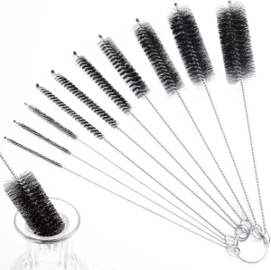 Set of 10pcs 8 Inch Tube Cleaning Brushes with Varying Diameters for Straw Bottle Keyboards Jewelry Cleaning