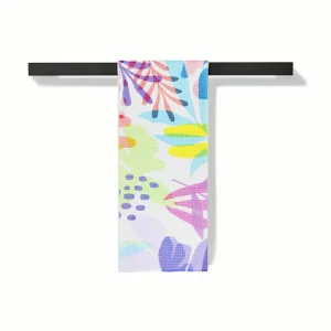 Set of Microfiber Kitchen Towels Quick Dry and Reusable with Cartoon Pattern Antimicrobial Sublimation Rag for Oil Clean