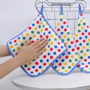 Shaohua Microfiber Kitchen Dish Cloth Reusable Super Absorbent Oil Removing Lint Free Quick Dry Polyester Cleaning Dish Towel