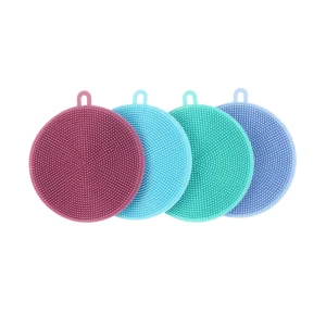 Silicone Dish Brush Round 360° Deep Clean Design Multi Colors Antibacterial and Mold Proof for Dishes and Cups