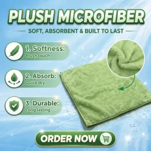 Silver Microfiber Kitchen Dish Cleaning Cloth & Towel Eco Friendly Double Sided Strong Detergent Made Polyester Woven Technique