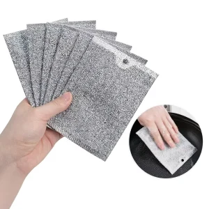 Silver-Thread Rectangular Sponge Block Household Housekeeping Dishwashing Sponge Scrubber Kitchen Double-Layer Scouring Pad