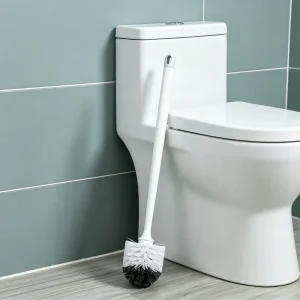 Simple Plastic No Drill Thickened Toilet Brush with Long Handle Bathroom Supplies Cleaning Brush