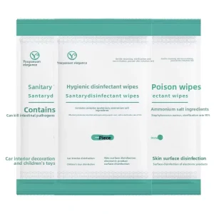Single-sheet Eco-friendly Hygienic Antiseptic Disinfecting Wipes Alcohol-Free Antibacterial Unscented Individually Wrapped