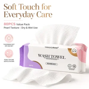 Skin friendly Square Dry Wipes Face Tissue Soft Care Eco Friendly Polka Dot 1 Ply Customizable Disposable Towel for Hotel 80