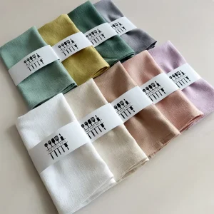 Skymoving New Custom Kitchen Accessories Solid Color Soft Tea Towels Machine Washable Cotton Linen Kitchen Tea Towels