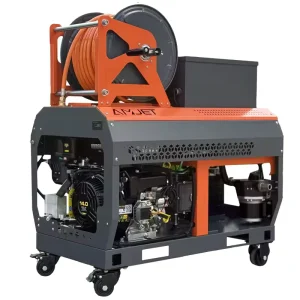 Small Automated Pipe Jetting Machine 3000-4350psi Sewer Cleaner 4-10 Gallons for 2-10 Inch Pipe Cleaning and Unclogging