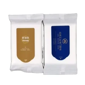 Small Order Eco-friendly Non-Woven Wet Cleansing Wipes 20x22cm 5-Pcs Travel Set Custom Logo for Hotels Catering Commercial