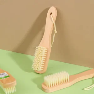 Smooth Wood Handle Cleaning Brush Soft Synthetic Bristles for Shoes Garments and Bed Dust Removal