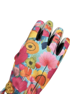Soft Breathable Unisex Half Finger Garden Gloves Cute Floral Print Flexible Work Gloves for Gardening Home Sports Use