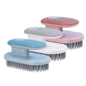 Soft Bristle Multi-functional Eco-Friendly Durable Handheld Household Scrub Brush, Model 6815, Sky Blue Light Pink