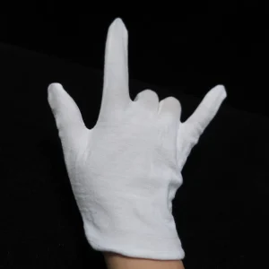 Soft Cotton Elastic Jersey White Work Gloves Breathable Stretch Knit Safety Daily Household Cleaning Light Industrial Use