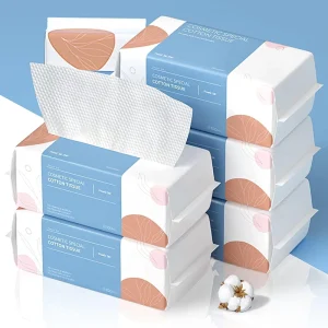 Soft Dry Wipe 6 Pack 100% Cotton Face Tissues Lint Free Facial Cleansing Towels Disposable