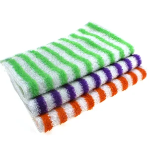 Soft Eco Friendly Bamboo Fiber Kitchen Towels High Absorbent Quick Dry Stripe Design Plain Dyed Hand Wash