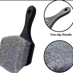 Soft Microfiber & PP Plastic Car Wheel Brush Set Auto Tire Rim Detailing Brush for Alloy Hub Cleaning