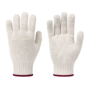 Soft Natural Cotton String Knit Safety Gloves Elasticated Cuff Breathable Protective Work Hand Gear for Daily Household Chores