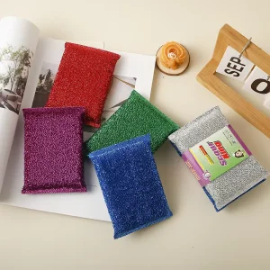Soft Oil resistant Durable Washable Polyester Heavy Duty Scouring Pad Sponge Kitchen Cleaning