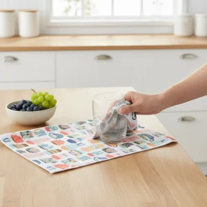 Soft Printed Microfiber Kitchen Towel Lint Free High Water Absorption Cloth