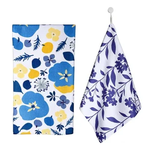 Soft Quick Dry Super Absorbent Antimicrobial Eco Friendly Waffle Weave Microfiber Kitchen Dish Towel Custom Cleaning