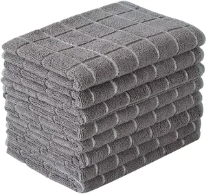Soft Super Absorbent Quick Dry Kitchen Dirty Cleaning Dish Washing Towel 8 Packs Gray 26 Inches Microfiber Dish Towels