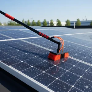 Solar Photovoltaic Panel Cleaning Brush Telescopic Aluminum Rod Water Through Glass Curtain Wall Cleaning Tool Set JXY Brand