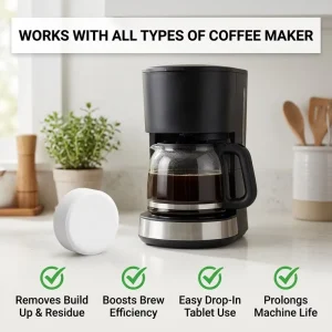 Solid Coffee Machine Scale Remover Tablets Eco Friendly Disposable Coffee Maker Cleaner Descale Tablets