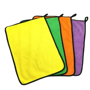 Solid Color Kitchen Towel Polyester Knitted Double Sided Quick Dry Degreasing Water Absorption 30x40cm Square Dish Towel