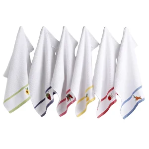 Solid Color Microfiber Waffle Weave Kitchen Towel Customized Embroidery Cartoon Pattern Thickened Cleaning Cloth