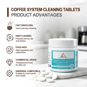 Solid Eco Friendly Espresso Machine Detergent Coffee Machine Cleaning Tablets