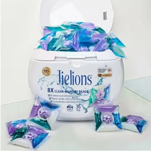 Solid Laundry Detergent Pods 5 in 1 for Clothes and Floor 36 PCs Eco Friendly Cleaning Beads