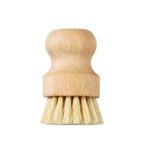 Solid Wood Handle Kitchen Cleaning Brush with Sisal Bristles for Coffee Machine Bread Proofing Basket Portable
