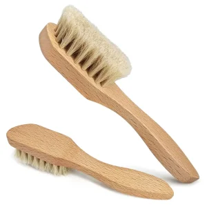 Solid Wood Long Handle Horse Hair Bristle Cleaning Brush Shoe Brush for Waxing Polishing