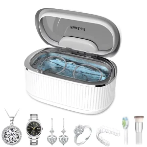 Sonic Cleaning Machine Portable Mini Ultrasonic Cleaner Household with 3 Power Levels and 5 Time Settings