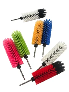 Source Factory Sales PP Material Nylon Brush Drill Cleaning Brush Wheel Hub Tire Brush for Car Cleaning and Pipeline