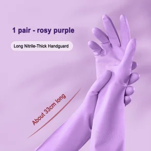 Source Manufacturers Nitrile Thickened Waterproof Non slip Durable Dishwashing Kitchen Household Gloves