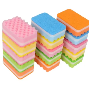 Sponge Scouring Pad Microfiber Cloth Wood Pulp Material Dishwashing Household Kitchen Cleaning Scrub Sponges