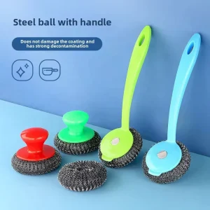 Sponge Scrubbing Scouring Brush Long Handle Kitchen Household Cleaning Tool Household Supplies Kitchen Tools