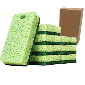 Sponges Scouring Pads Natural Scrub Dish Cellulose Kitchen Cleaning Sponge