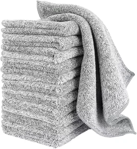 Square Bamboo Charcoal Fiber Dish Towels Super Absorbent Kitchen Cleaning Cloth Eco Friendly 280gsm Dish Drying Home