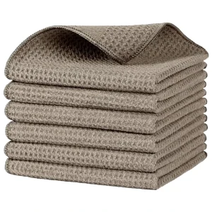 Square Waffle Quick-Dry Car Wash Cleaning Cloth 200gsm Warp Knitted Eco-Friendly