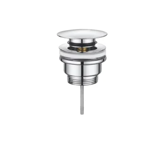 Stainless Steel Bathroom Sink Pop up Drain Chrome Click Clack Valve Stopper with Long Rod G1-1/4 Thread for Vessel Sinks