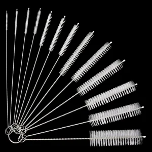Stainless Steel Cleaning Scrubber Straw Brush Set Nylon Material Bottle Brush for Test Tubes Teapot Efficient Cleaner