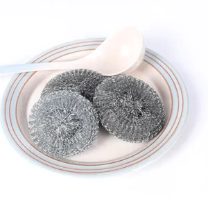 Stainless Steel Cleaning Wire Ball Kitchen Dish Washing Wool Scrubber Scouring Pads Metal Kitchen Sponge