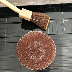 Stainless Steel Copper Plated Mesh Scourer Cleaning Brushes Heavy Duty Burgundy Color Eco Friendly Shape