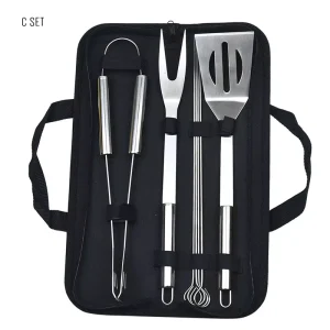 Stainless Steel Grill Set Barbecue Combination Tool Outdoor Household BBQ Heat Resistant Dustproof