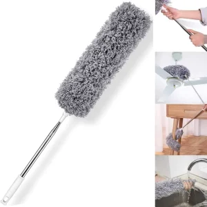 Stainless Steel Handle Microfiber Feather Duster Extendable Telescopic Brush Head Flexible Eco Friendly Household Cleaning Tool